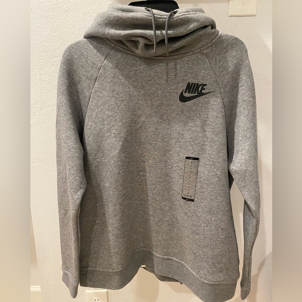 BRAND NEW! Nike Women’s Funnel Neck Hoodie Grey Sz. Large